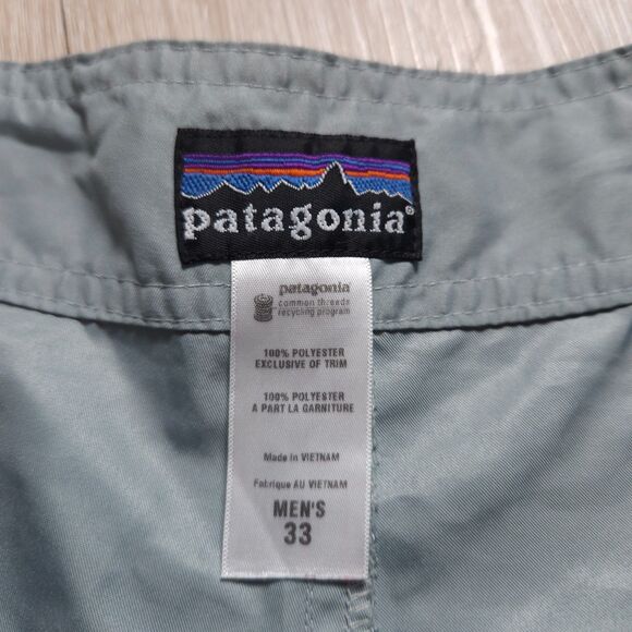 Patagonia Board Shorts Men’s Size 33 Blue Swim Surf Outdoors Drawstring Button - Picture 6 of 14